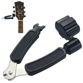 Guitar String Winder, Black Guitar String Cutter,3-In-1 Multifunctional Guitar Tool, Plastic Guitar String Adjuster,Guitar Bridge Pin Puller,For Instrument Repairing Guitar Bass String Changing Tool