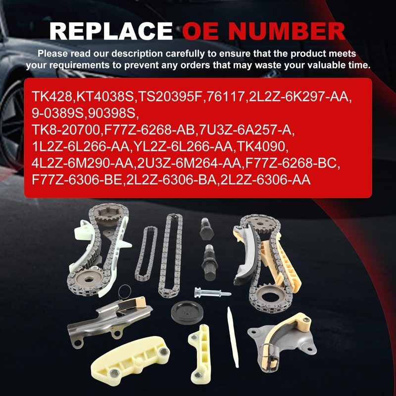 Engine Timing Chain Kit Compatible with 1997-2005 Ford/Explorer Mustang Ranger