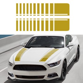 SUNBREATH Car Hood Modified Sport Style Stripe Sticker Graphic Vinyl Racing Stripe Decal Decoration Accessories Sticker for Cars C002 Gold