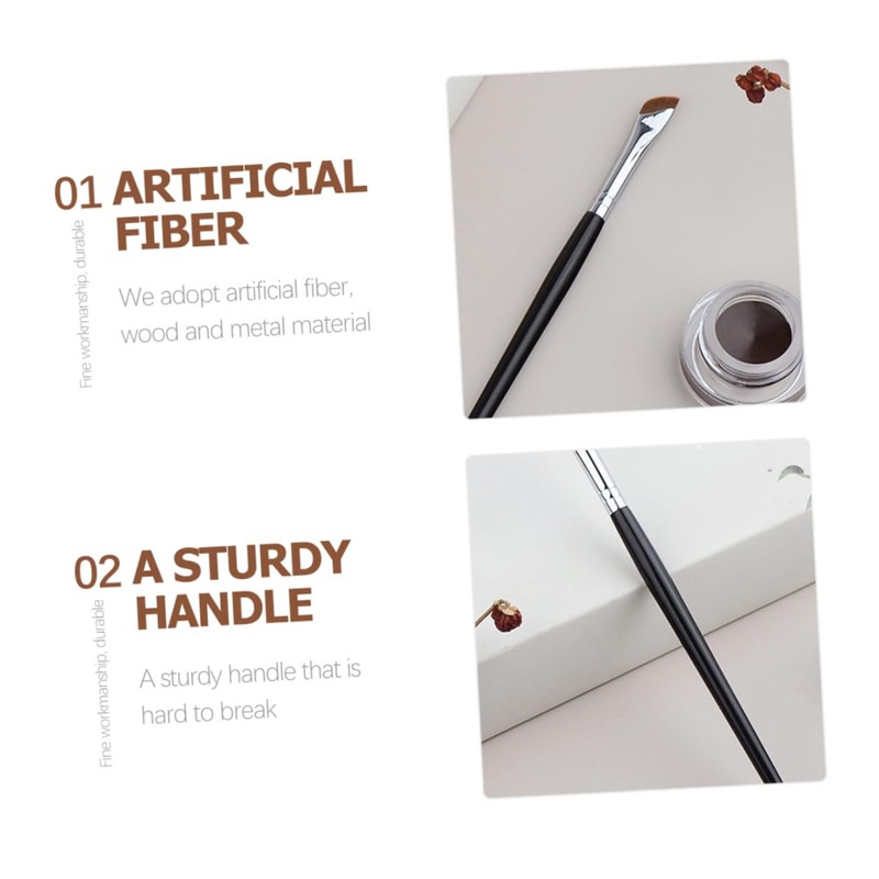 Mikinona Complete Makeup Brush Set Angled Eyeliner Thin Brow Brush