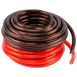 Audiopipe 25Ft 4 Gauge Black and 25Ft 4 Gauge Red Primary Wire (PWK-4-25RB), 4 AWG, Automotive Wire, Copper-Clad Aluminum (CCA), Soft-Touch, for Car Audio, Indoor Lighting, Amplifiers, RV Trailers