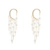 COLORFULBLING Single Ear Non-Piercing Clip Cuff Earring Super Long Pearl