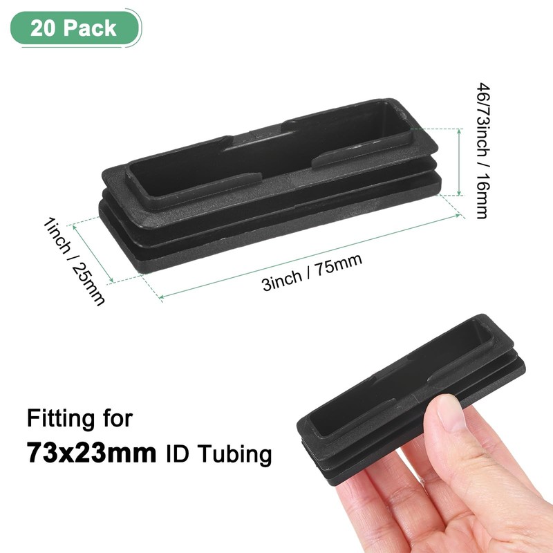 M METERXITY 20pcs Tube End Caps 3 x 1" Plastic