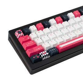 TIMSEKER 130 Keys Red and Black Keycaps, Abrasion and Oil Resistant PBT Material Custom Keycaps Set, Cherry Profile 5-Side Dye Sub Keycaps, Thick Cherry MX Keycaps for ANSI Mechanical Gaming Keyboard