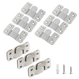 Ymaiss 12 Packs Stainless Steel Flush Mount Bracket, Interlocking Photo Frame Hook 54x30mm Heavy Duty Picture Hangers, Z Clip Bracket, Furniture Connector for Photo Mirrors Wall Mount Hardware
