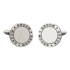 Onyx - Art London Groom Wedding Cufflinks - Suitable for Engraving