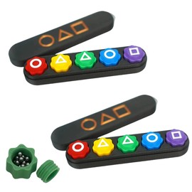 Gonggi Korean Game, Real Weighted Traditional Korean Stones Game with Steel Ball Inside, Pebble Throw and Grab Gonggi Jack Games-2 Set with Squid Box