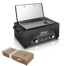 High Temperature Metal Cleaning Box,Misforu 1.5L Dry Heat Cabinet High Temp with Stainless Tray Timer and Handle for Nail Art Tool Salon Hairdressing Tool Earrings 300W (Black)