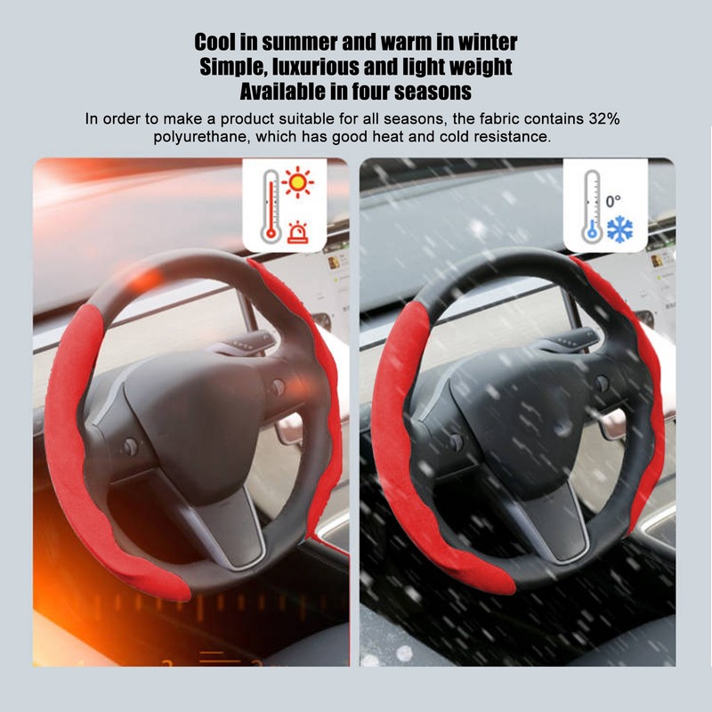 2PCs Car Steering Wheel Cover Segmented Protector Anti Skid Replacement