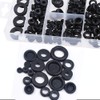 Litensh 125pcs Black Rubber Grommet Assortment Kit, Electrical Grommets Wire