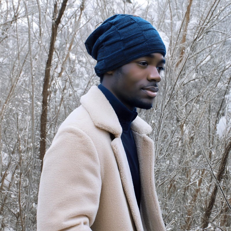 Funky Junque Basics Slouchy Beanie for Men Fleece Lined Knit