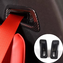 autopart2021 Carbon Fiber ABS Seat Safety Belt Trim Cover Interior For Corvette C8 2020-25 US