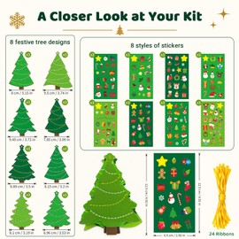 24Pcs Christmas Tree Crafts Kit,DIY Christmas Tree Decorations Set
