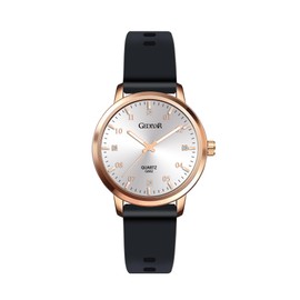 RUYEOOK Quartz Watch, Women's Fashion Casual Wrist Watch with Silicone Band, Rhinestone Markers, Waterproof Sport Watches Gift for Nurse Ladies (G682 White Black)