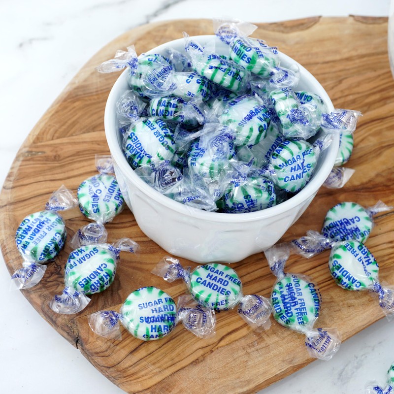 Sugar Free Spearmint Starlight Mints, 1 Pound Bulk Bag, Individually