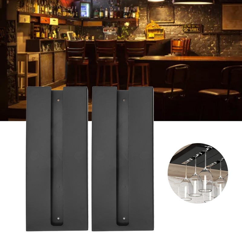 2Pcs Black Red Wine Glass Holder Self Adhesive Plastic Wine