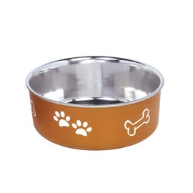 Nobby Fusion Stainless Steel Bowl, Non-Slip, Copper, 16 cm, 0.94 Litres, Pack of 1