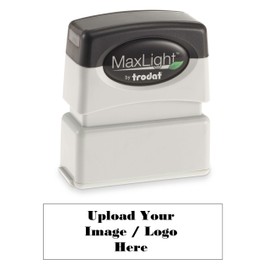 Infusion MaxLight Custom Logo Pre-Inked Rubber Stamp, 1/2" x 1-5/8", Black