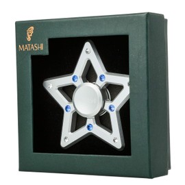 Matashi Hanging Christmas Tree Star Ornament Crystals, Christmas Decorations for Holiday Wedding Party Decoration, Tree OrnamentsShiny, Chrome Plated Metal Finish, Ribbons Included