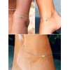 Delicate Silver Anklet with May Birthstone - Sterling Silver Anklet