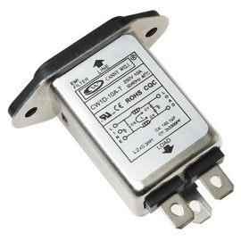 E-Outstanding AC 250V 10A IEC 320 C14 Male Plug 3 Pins Black PCB Panel Power Socket Connector EMI Filter