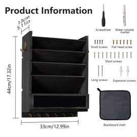 Rustic wall mail organizer,Key and Mail File Holder for Wall Mount