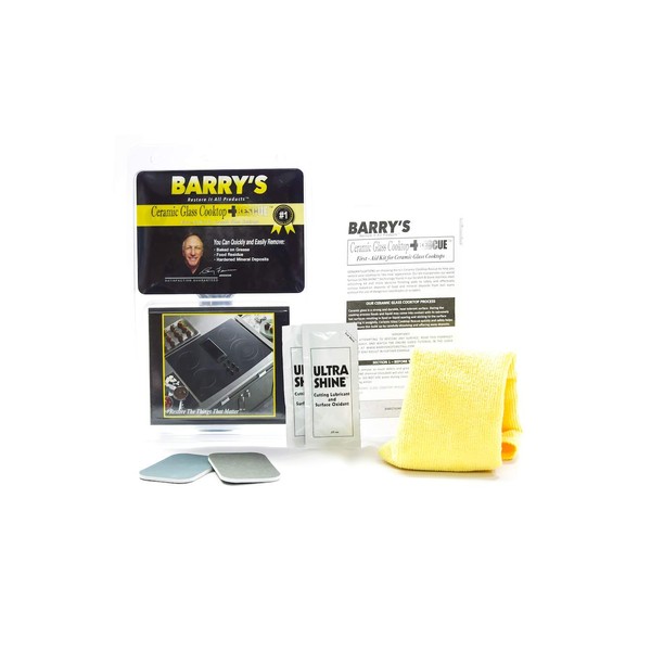 Barry's Restore It All Products - Ceramic Glass Cooktop Rescue Kit | Easily and Safely remove: Baked-on Deposits, mineral deposits and MORE!
