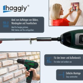 haggiy Screw Hooks Straight with Slot | 25 Pieces | Hook Screw galvanised | Wall Hooks | Swivel Hooks | high Load Capacity | 5,8 x 65 mm