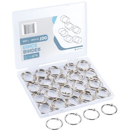 OFFPLEX Loose Leaf Binder Rings 1 Inch (100 Pack) – Sturdy Book Rings, Index Card Rings, Key Rings, Flashcard Rings, Notebook Paper Rings, Metal Rings for Office, School or Home