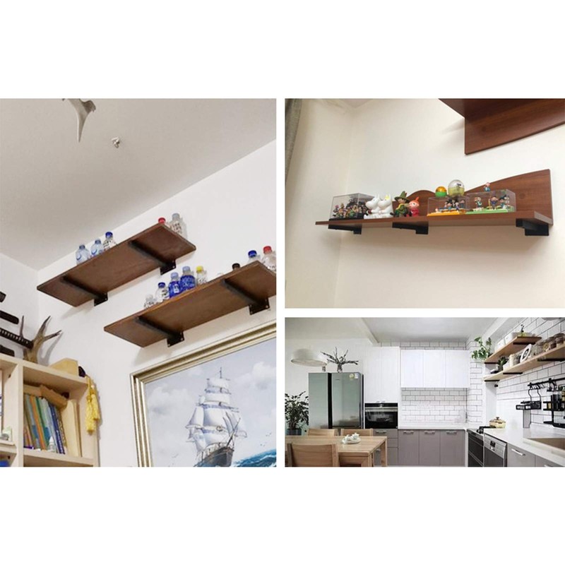 Floating Shelf Brackets 10 Inch, Heavy Duty Black Industrial Pipe