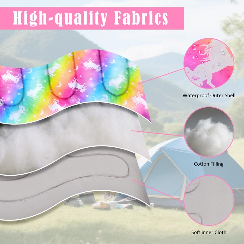 Ausletie Sleeping Bag for Kids Girls Boys, 3 Season Warm