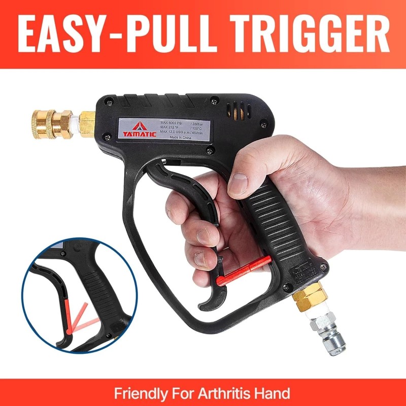 YAMATIC Pressure Washer Gun 5000 PSI Power Washer Extension Wand
