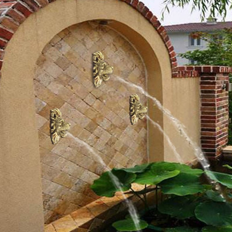 YARNOW Lion Head 3-Piece Pond Fountain Nozzle Set - Gray
