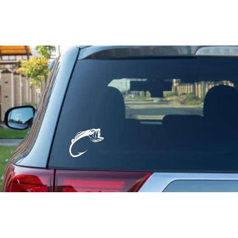 Fishing Hook Vinyl Decal Sticker Laptop Wall Window Bumper Sticker