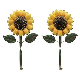 Rustic Sunflower Wall HookJruiZhp 2Pcs Creative Metal Coat Hangers Wall Art Decor Rustic Sunflower Wall Hook Home Accessories Storage Holder for Kitchen Decorative Wall Mounted Key Holders