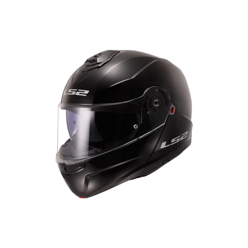 LS2 Helmets Strobe II Modular Motorcycle Helmet W/SunShield (Gloss Black