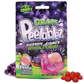 Peelable Grape Gummies Pack of 3 - Resealable 2.46 Oz Each, 4D Gummies, Grape Peeling Candy, Peelable Gummies Layered for Delicious Fruity Snack - Peelable Candy