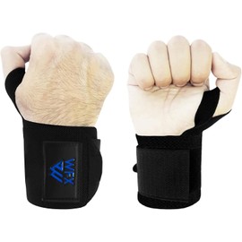 WFX Weight lifting Wrist Wraps Support Gym, Adjustable Pair Strong Grip Lifting Straps for Men and Women, Heavy Duty Wrist Support for Strength Training, Bodybuilding and Fitness Workout (Black)
