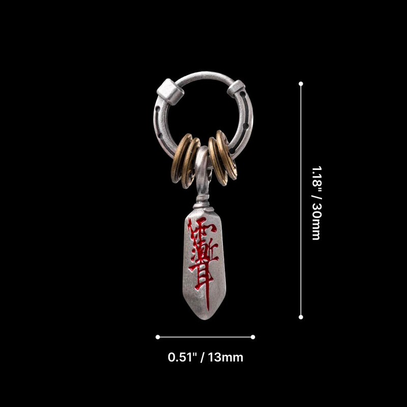 COPPERTIST.WU Masterblade Talisman Earrings Daoist Earrings for Men Women, S925