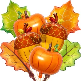 Happy Thanksgiving Balloons Decoration, Fall Color Maple Leaf, Hazelnut, Pumpkin for Globos De Thanksgiving (Green Leaf)