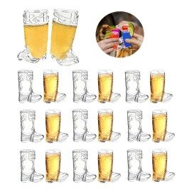 20 Vasitos Botas Vaquero Shots Caballitos Plástico 1 Oz
