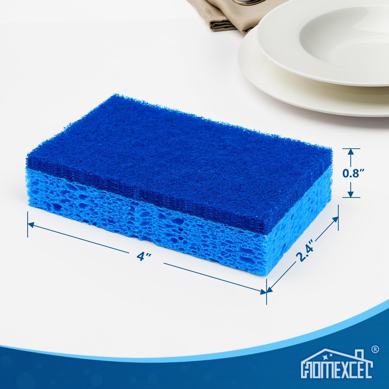HOMEXCEL Sponges Kitchen 12pcs, Non-Scratch Scrub Dish Sponge Safe on