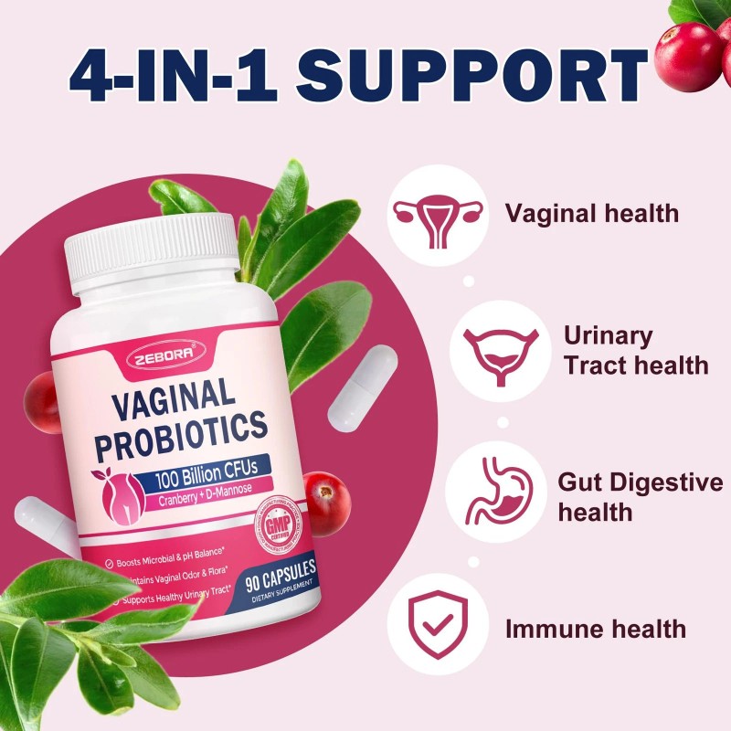 Zebora Vaginal Probiotics for Women 100 Billion CFUs, Probiotic for