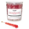 Red Rock Candy Sugar Sticks - Strawberry Flavored - 36