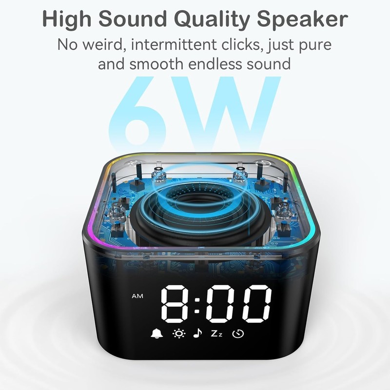 Sound Machine with Alarm Clock: 30 Non-Looping Sleep Sounds -