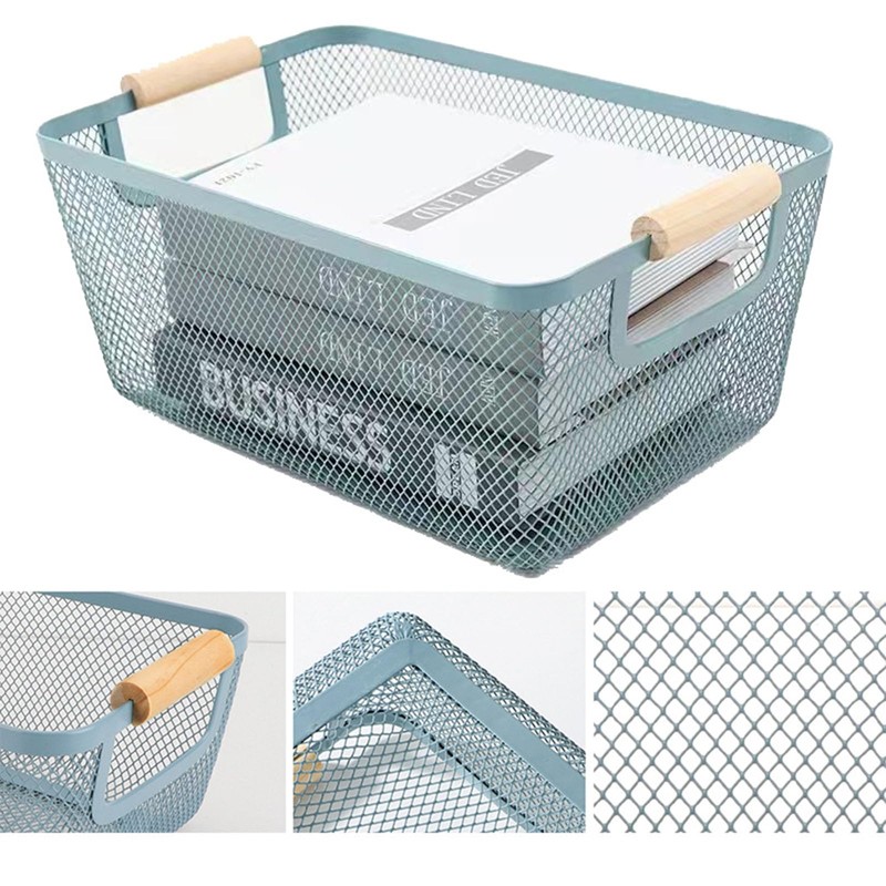 AJIODA Metal Mesh Steel Basket, Small Wire Storage Organizer Baskets