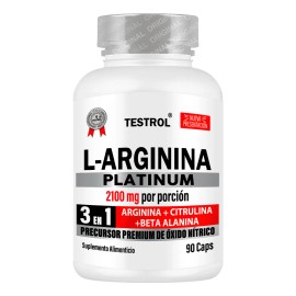 L-arginina Platinum 2100mg 3 en 1 Testrol 90 Cápsulas sin sabor