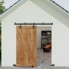 JUBEST 6.6FT Box Rail Exterior Barn Door Hardware Kit, Heavy-Duty
