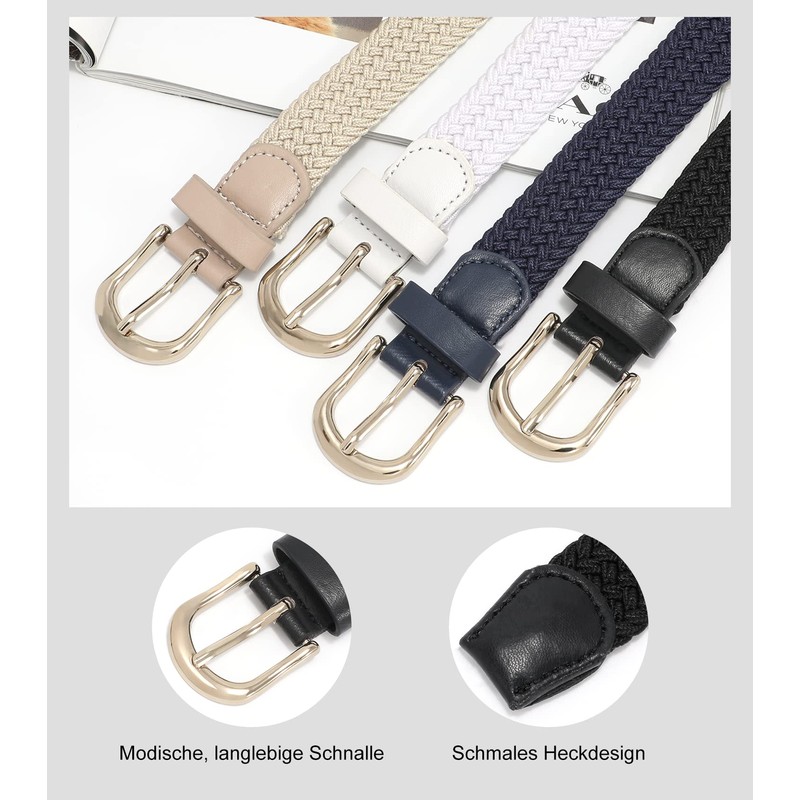 WHIPPY Fabric Belt Stretch Belt Elastic Braided Belt Elastic Stretchy