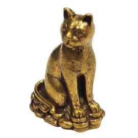 Purpledip Rare Miniature Brass Figurine Cat: Collectible Statue With Detailed Very Fine Workmanship (12699Q)